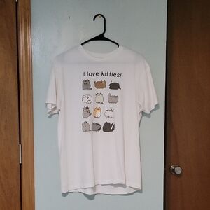 Pusheen White Cat Cartoon T-Shirt